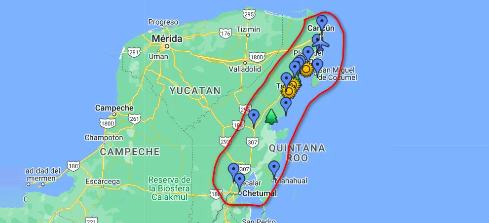 Riviera Maya Map: Top Beaches, Resorts & All Inclusive Hotel Options